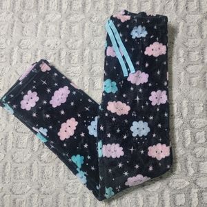 Cute Pastel Cloud Fuzzy Pajama Pants - High Waist - Women's Size XS